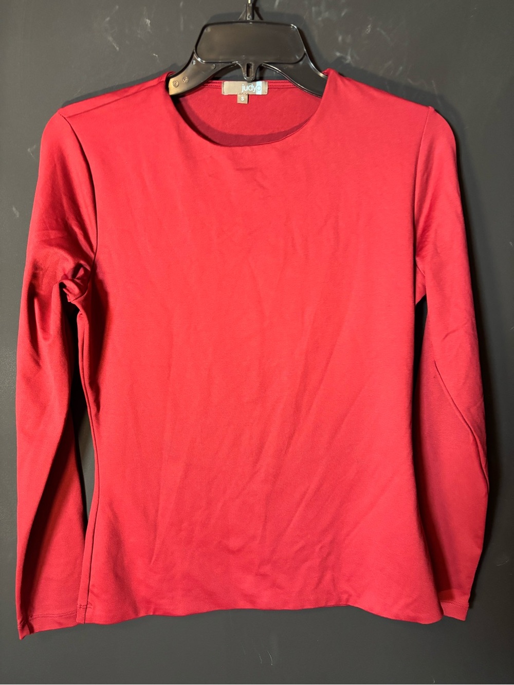 Judy P Women's Long Sleeve Crewneck Top -Brick Red-small